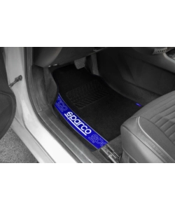 Set 4 tappetini neri e blu per auto sparco in moquette